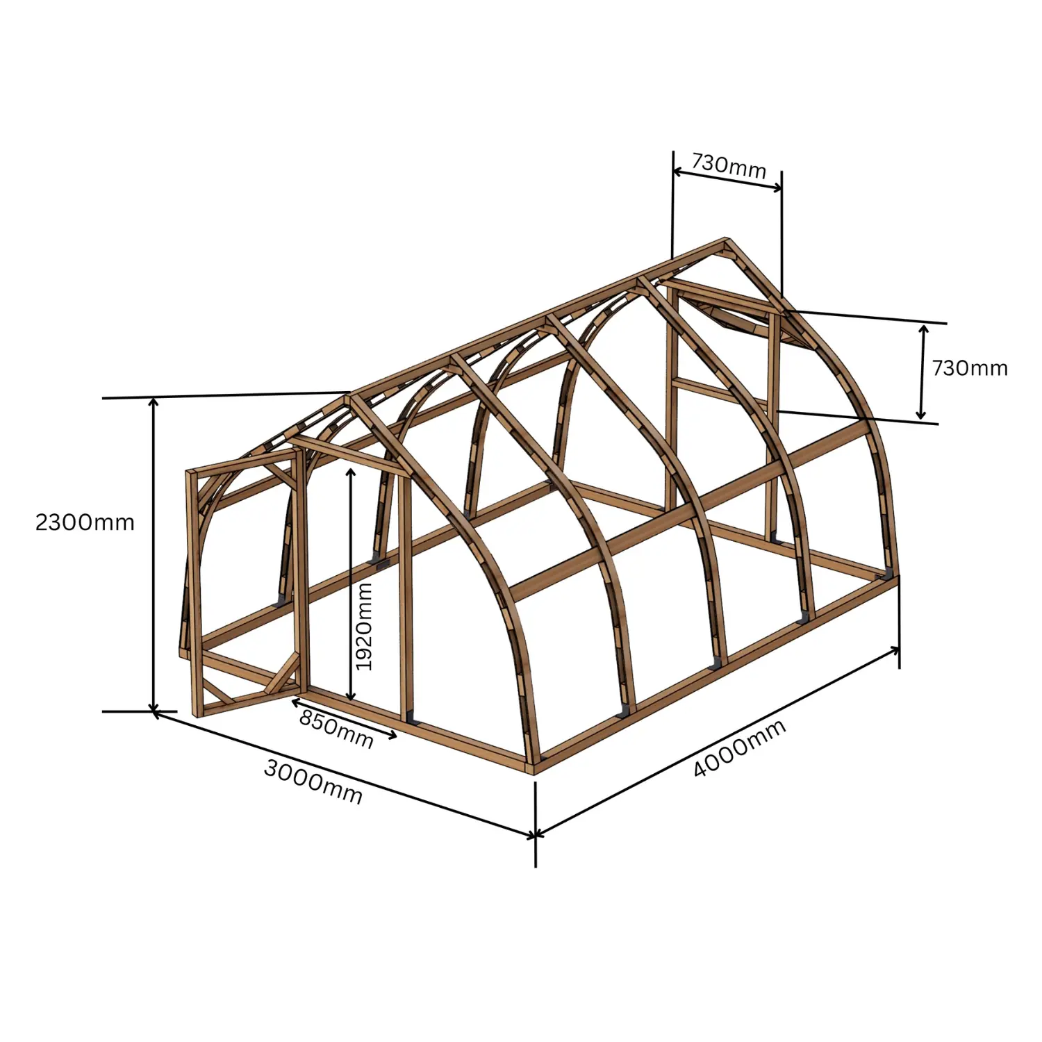 Drivhus Træ 300 (12-36m²) - Billede 6