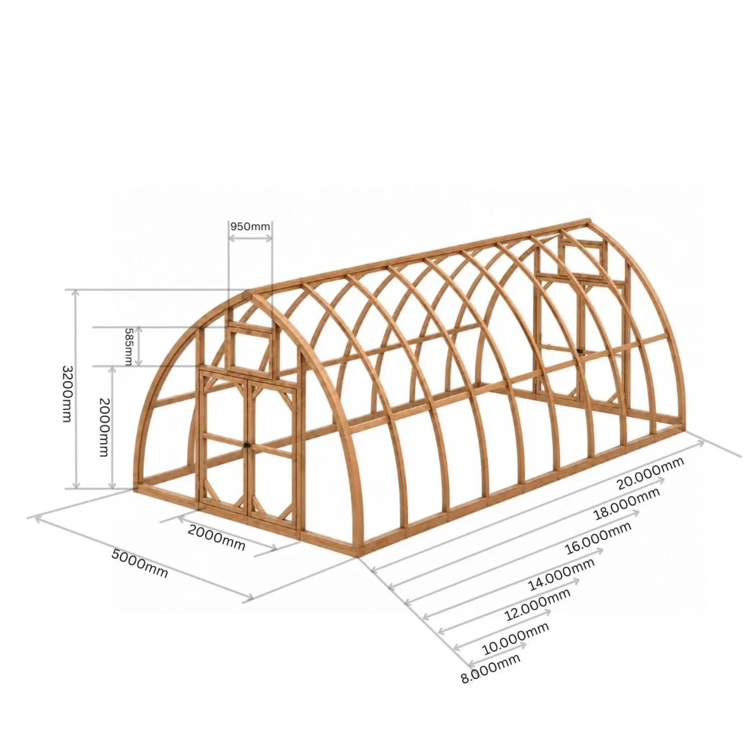 Drivhus Træ 500 (40-100m²) - Billede 5