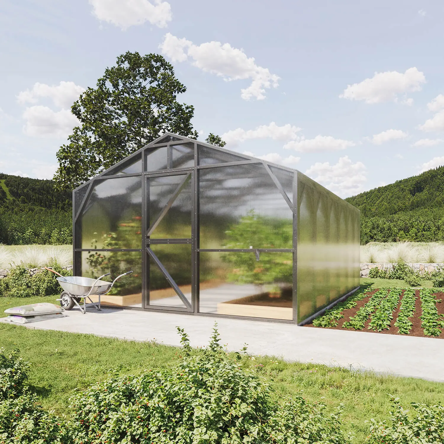 Stormsikkert drivhus MAKAN 400 (16-80m²)