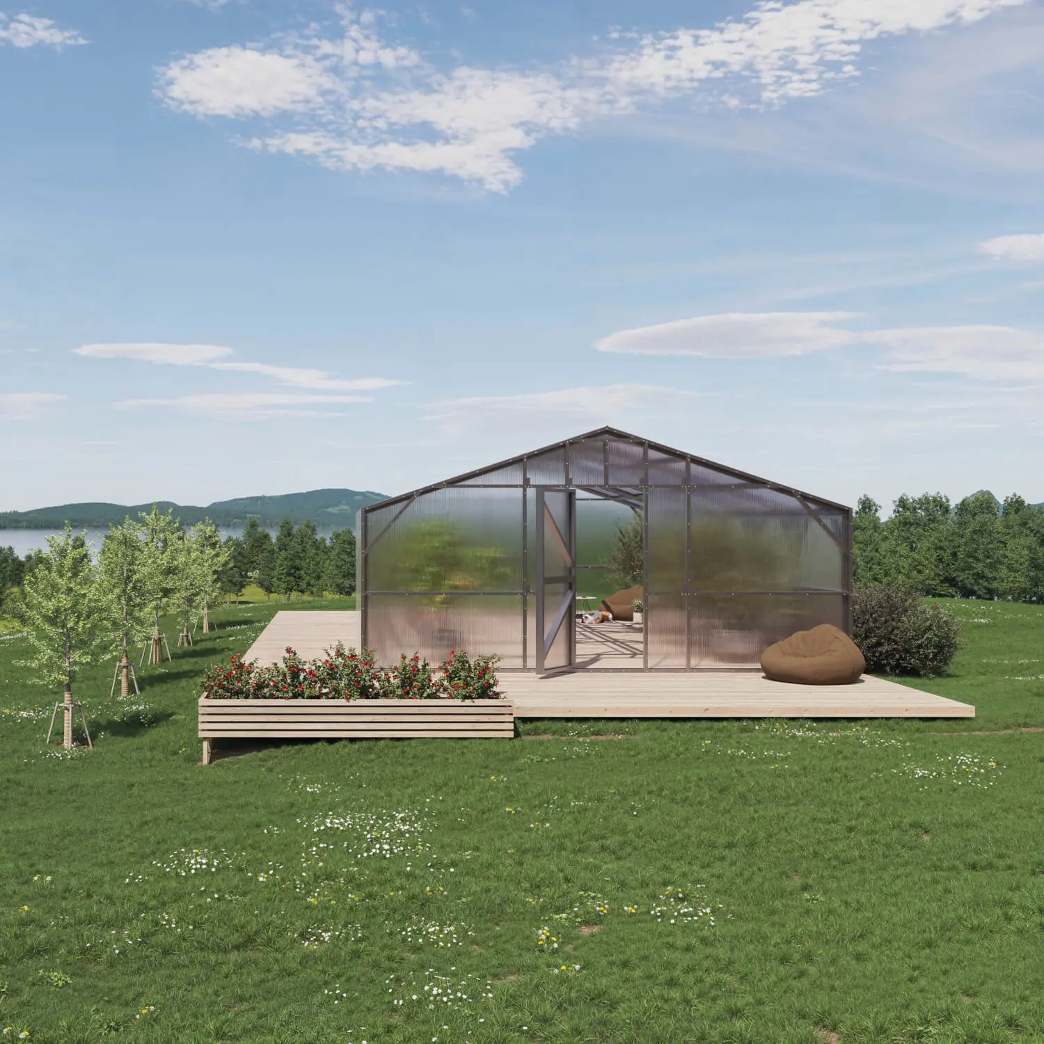 Stormsikkert drivhus MAKAN 600 (36-120m²) - Billede 2