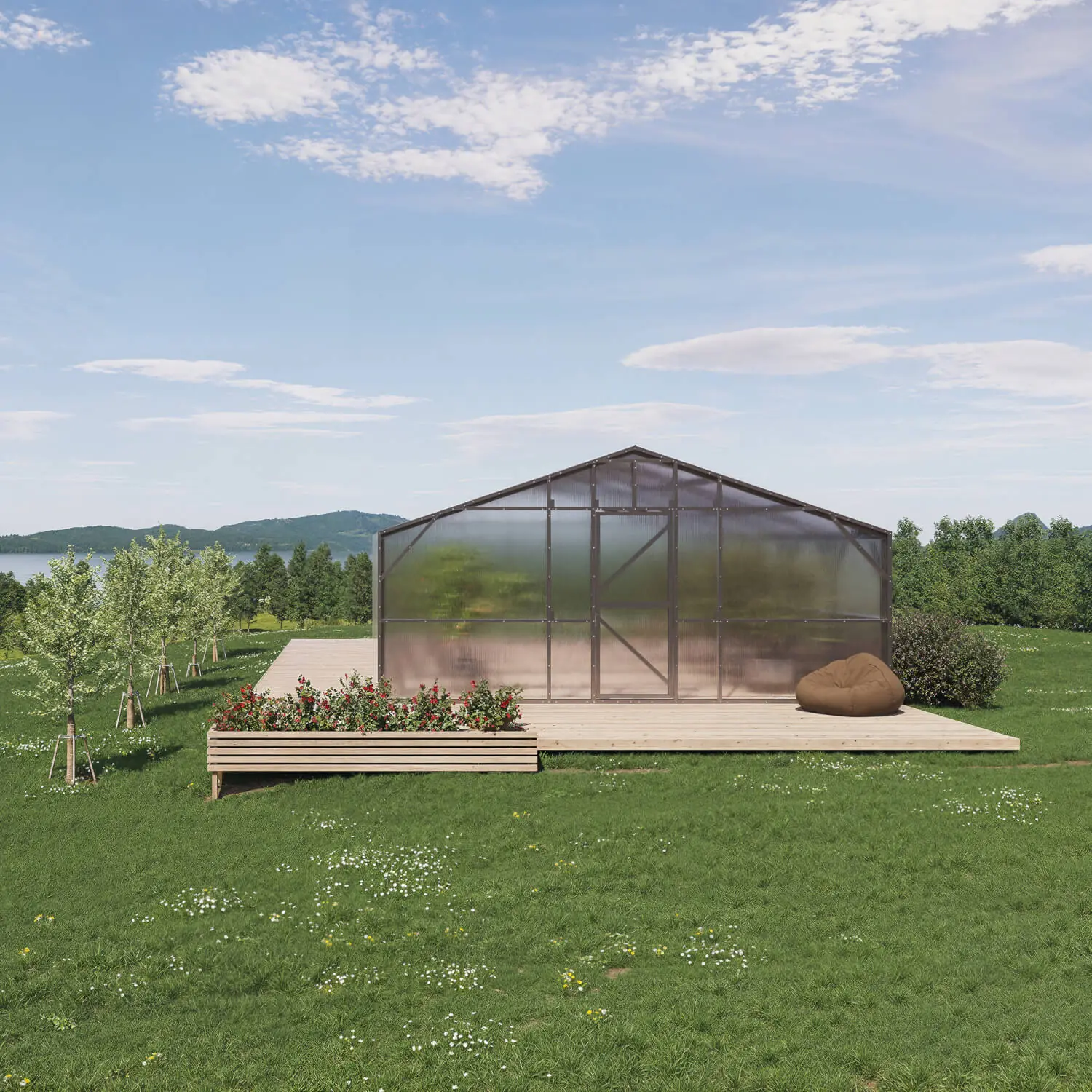 Stormsikkert drivhus MAKAN 600 (36-120m²) - Billede 3