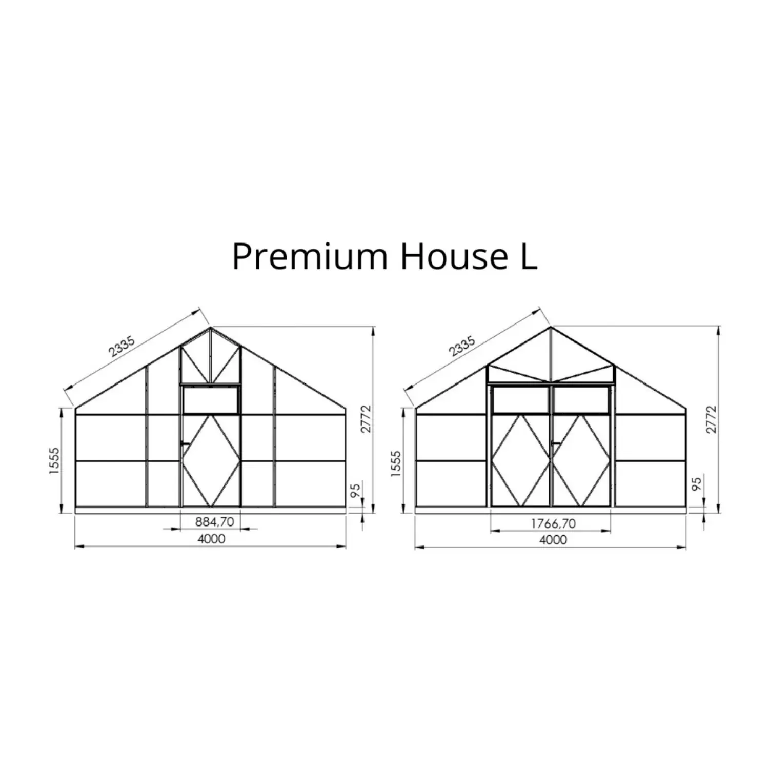Drivhus Premium House L (16,4-66,8m²) - Billede 4