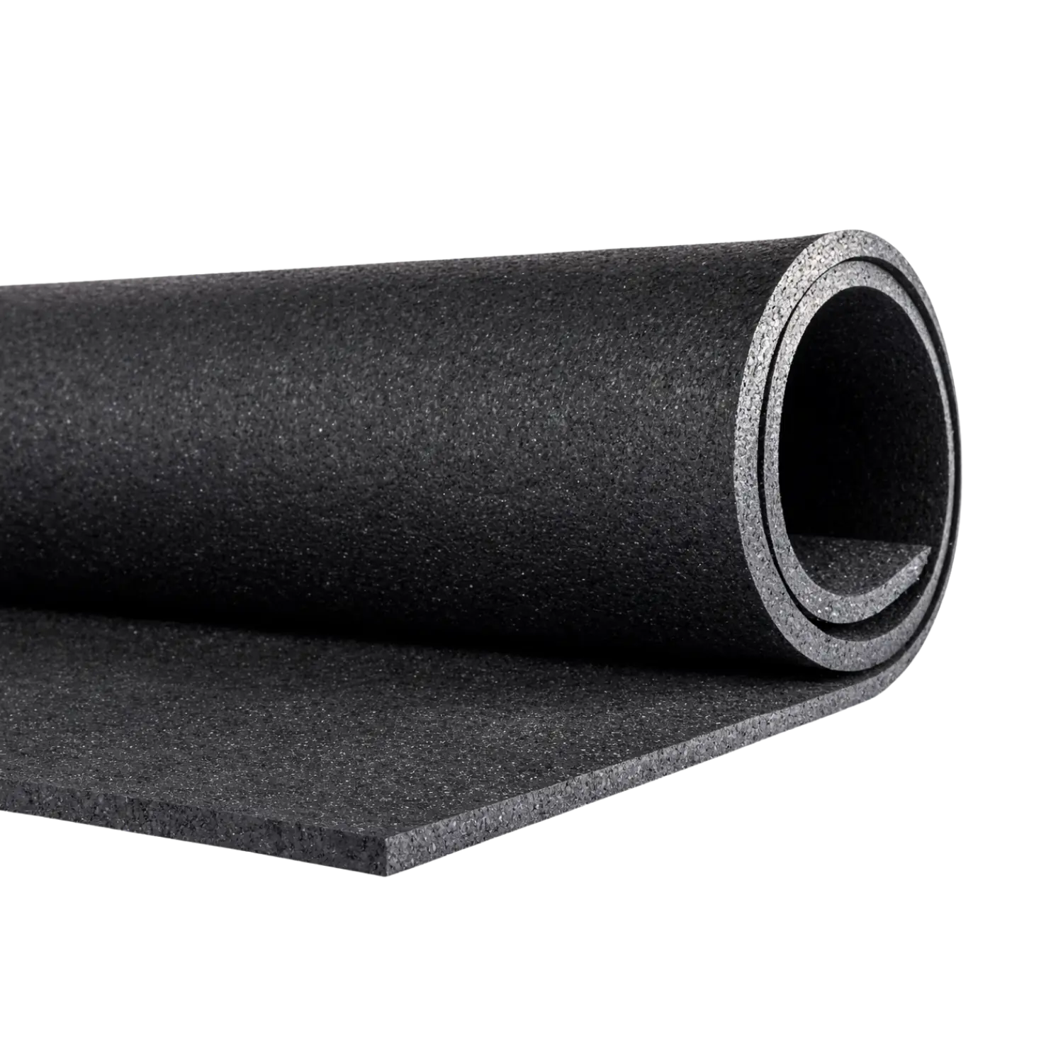 Gummigulv treningsrom & gym på rull - svart, 6 mm (1,25x10 m)