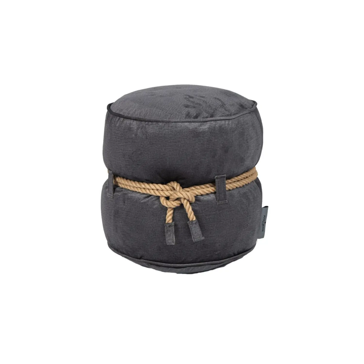 Sækkestol i blød velour med dekorativt design - Billede 4