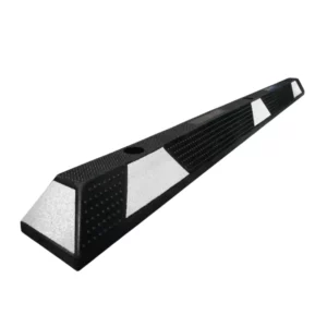 Gummi parkeringsstopper – 1800 mm, svart, refleks