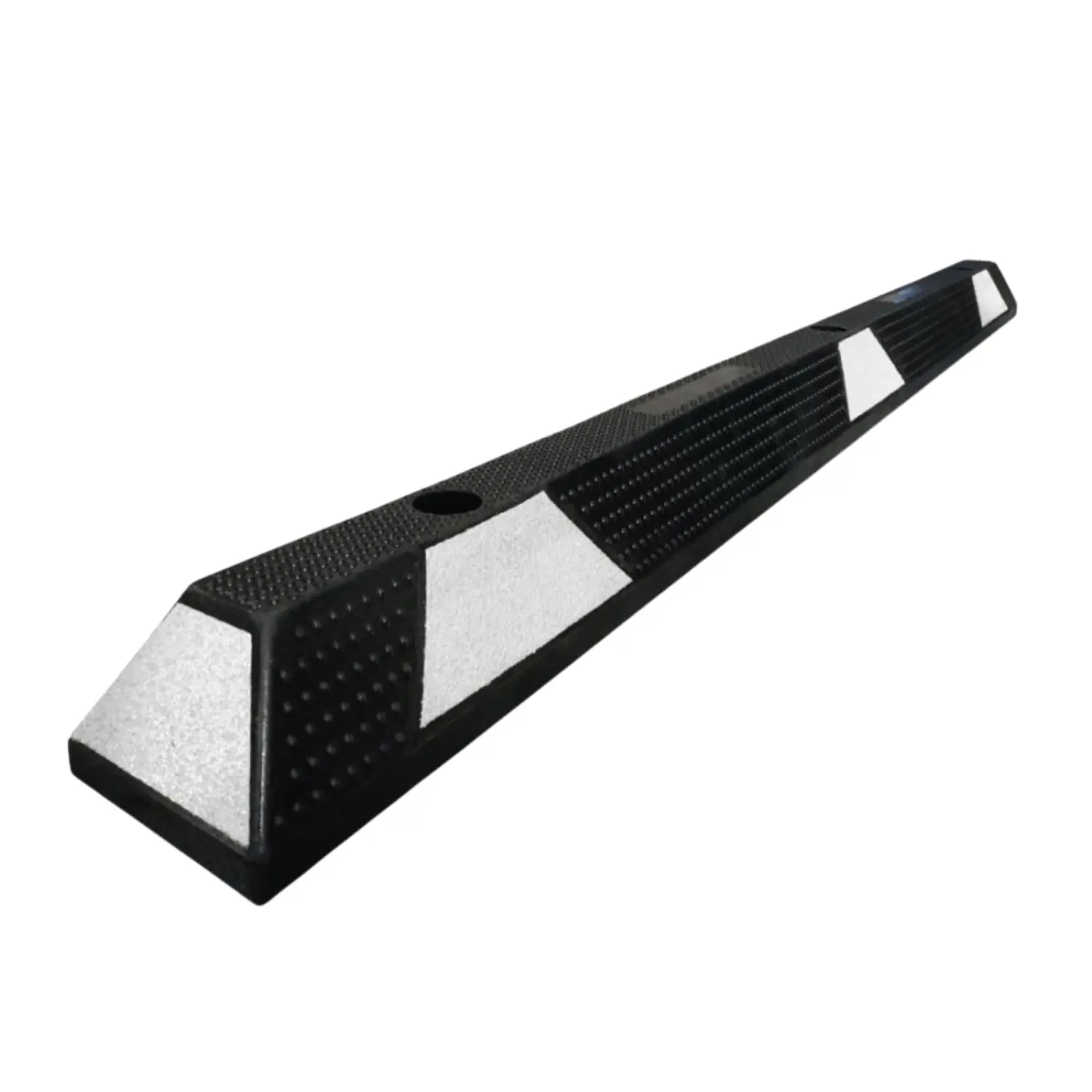 Gummi parkeringsstopper – 1800 mm, svart, refleks