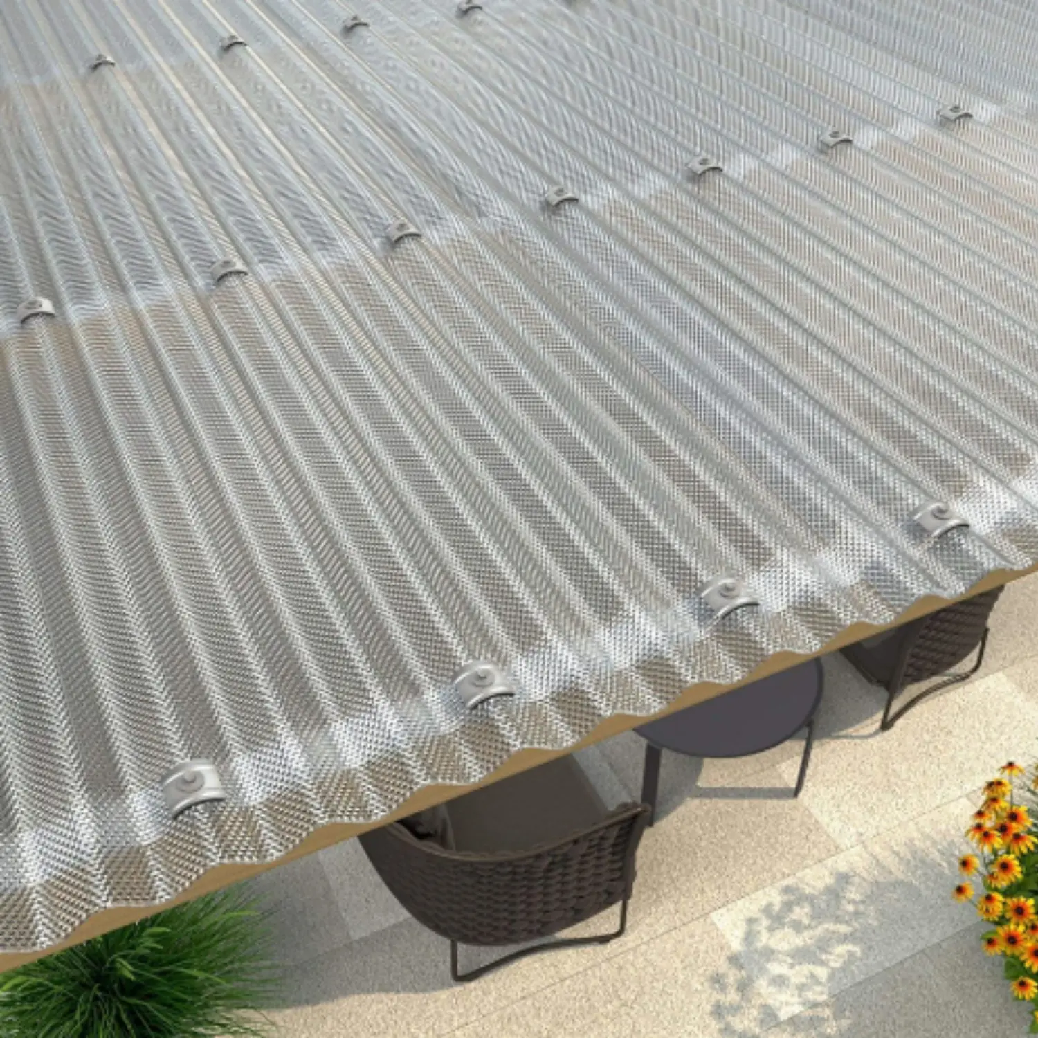 Polycarbonat sinusplader Diamond 76/18 Klar 1045 mm - Billede 2