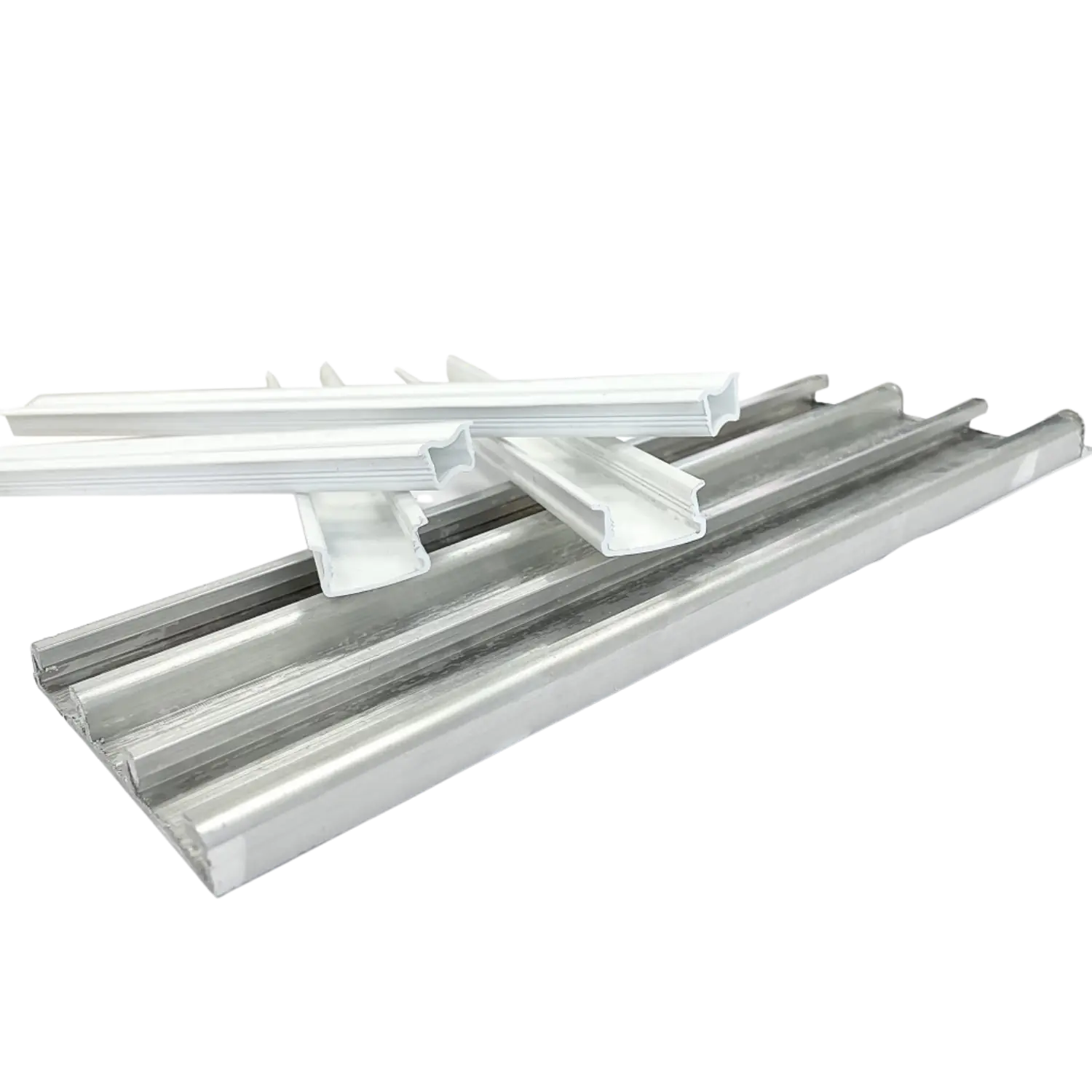 Aluminium klemmeprofil dobbel - for plastfilm, sølv - Billede 3