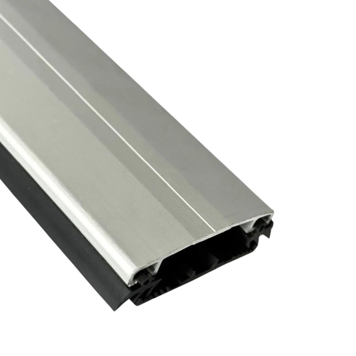 Aluminium klemmeprofil - anodiseret, med gummipakninger, sølv