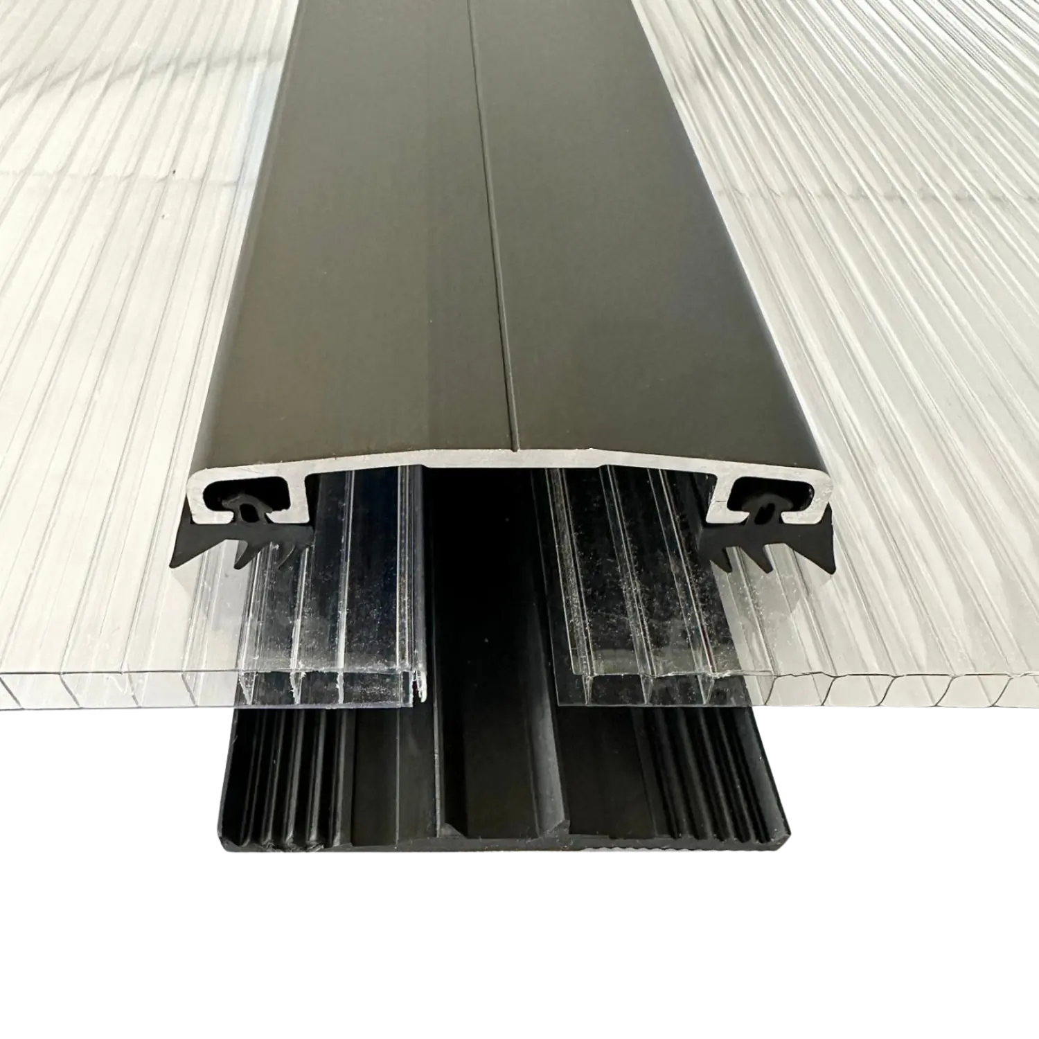 Aluminium klemmeprofil - anodiseret, med gummipakninger, brun - Billede 4