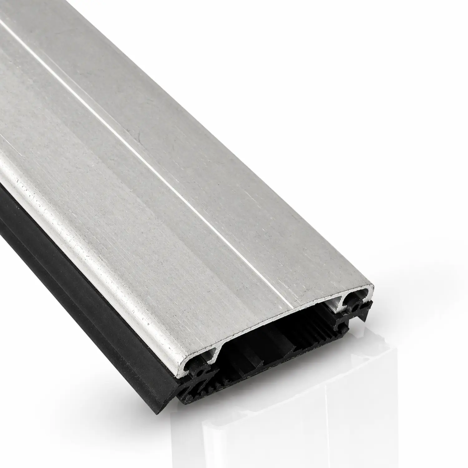 Aluminium klemmeprofil - med gummipakninger, sølv