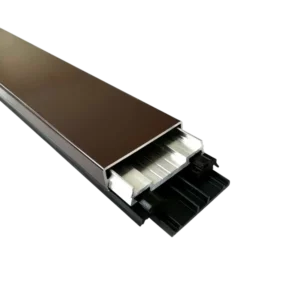 Aluminium klemmeprofil - anodiseret, med deksel og tetninger, brun