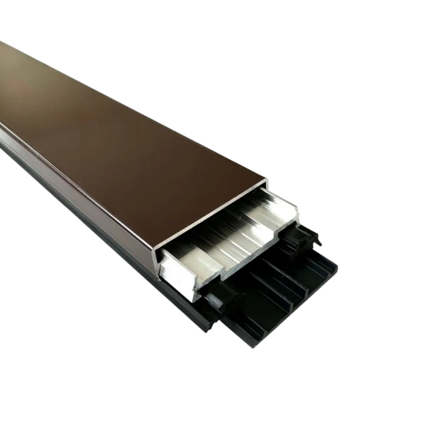 Aluminium klemmeprofil - anodiseret, med deksel og tetninger, brun