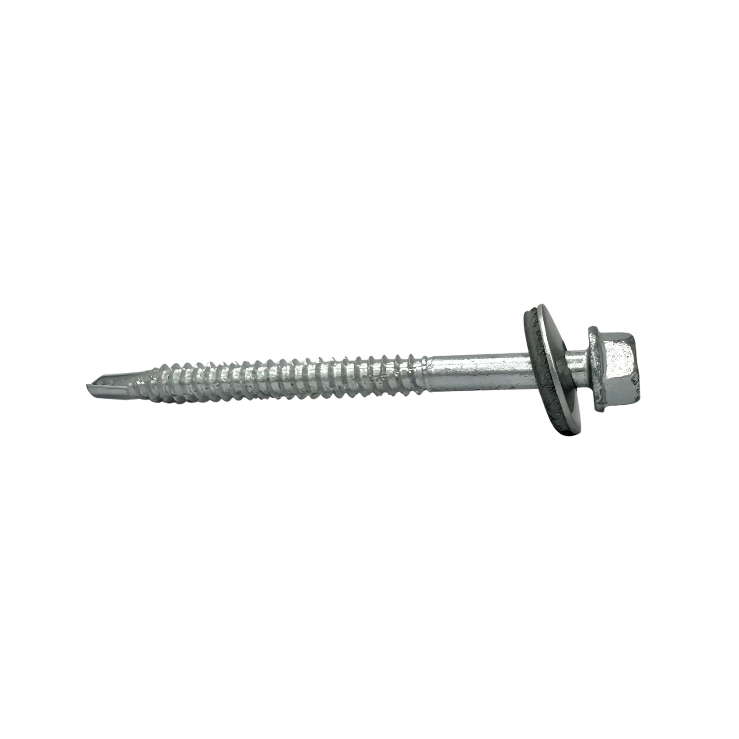 Selvborende skruer for stål med pakning – rustfrie, Hex 5,5 x 70 mm (100 stk)